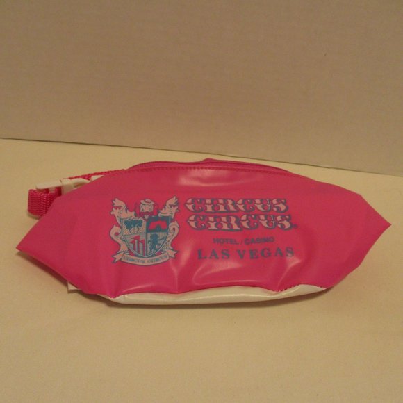 Circus Circus Las Vegas Casino Pink White Blue Hip Pack Painter Hat Bundle - Picture 12 of 14